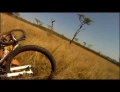 Mountain biker gets totally taken out by a flying gazelle