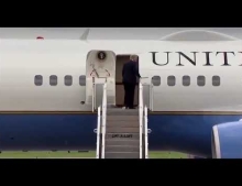 Donald Trump boards Air Force One in style.