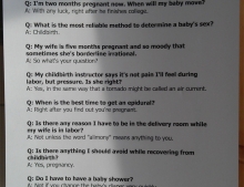 10 Questions about pregnancy with 10 hilarious answers.