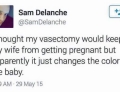 A vasectomy does not guarantee your wife won't get pregnant.