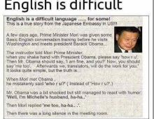 English is difficult.