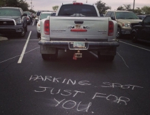 Great way to embarrass those jerks who like to double park.