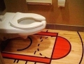 Here is a great bathroom idea for those hardcore basketball fans. 