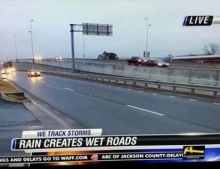 I am not sure if the news thinks society is stupid or if it was just a slow day but I am pretty sure everyone knows rain creates wet roads.