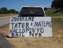 Roadside produce sign written by someone who is not very good at spelling.