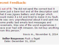 Seller on Amazon responds to negative feedback.
