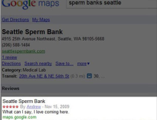 Sperm Bank Google Review. Seems Like A Great Place.