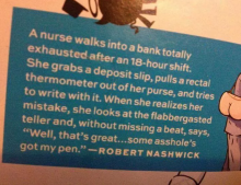 The Story Of The Overworked Nurse. I Wonder If She Ever Got Her Pen Back?