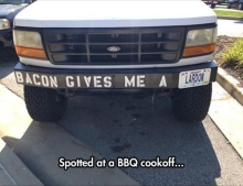 This guy has a thing for bacon.