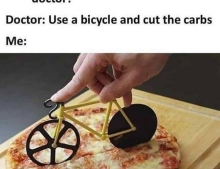Use a bicycle to cut the carbs.
