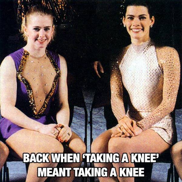 Back when 'taking a knee' meant taking a knee.