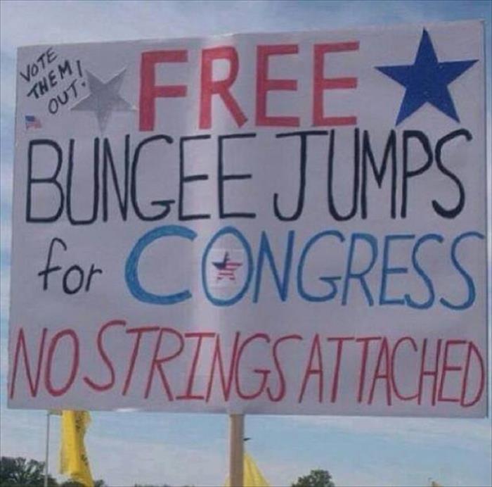 Free bungee jumps for congress.