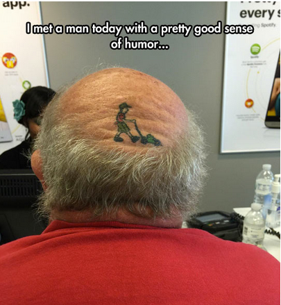 Here is one way to have some fun with your baldness.