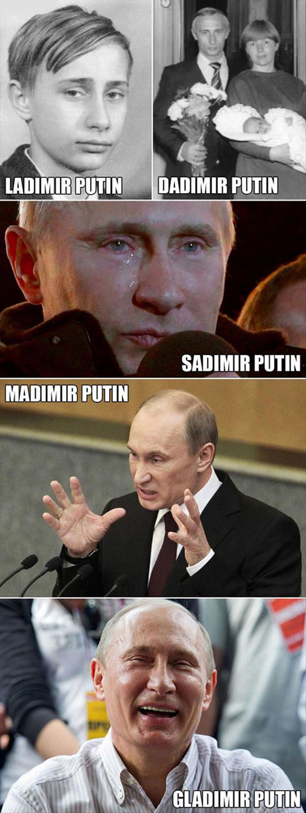 The many identities of Russian President Vladimir Putin. - RealFunny