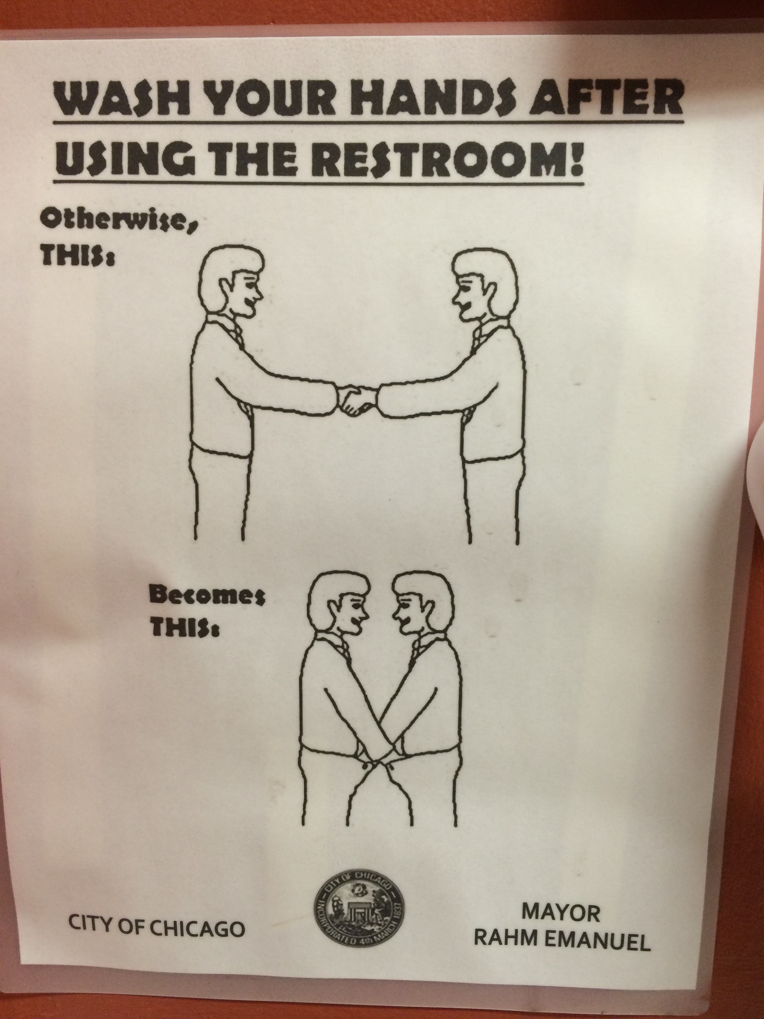 Wash your hands after using the restroom!