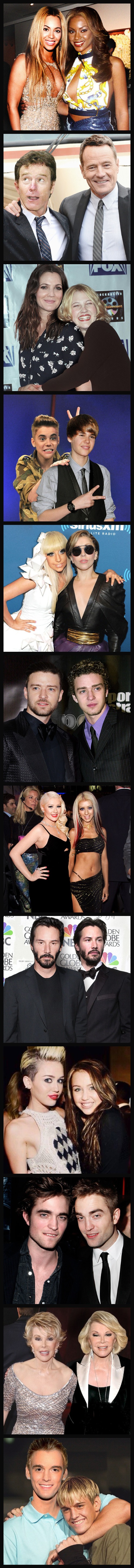 12 Celebrities Posing With A Younger Version Of Themselves.