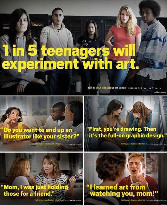 1 in 5 teenagers will experiment with art.