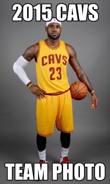 2015 Cleveland Cavaliers team photo.