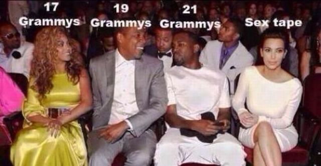 57 Combined Grammy Awards and 1 Sex Tape.