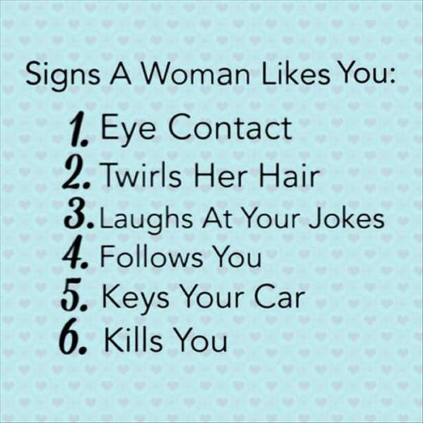 6 signs a woman likes you.