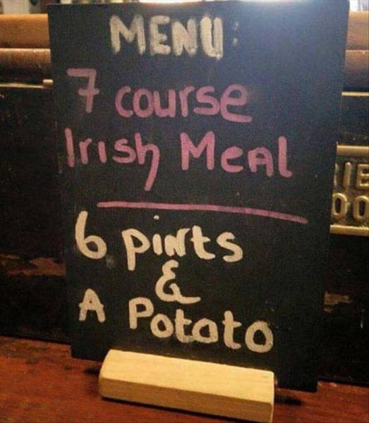 7 course Irish meal.