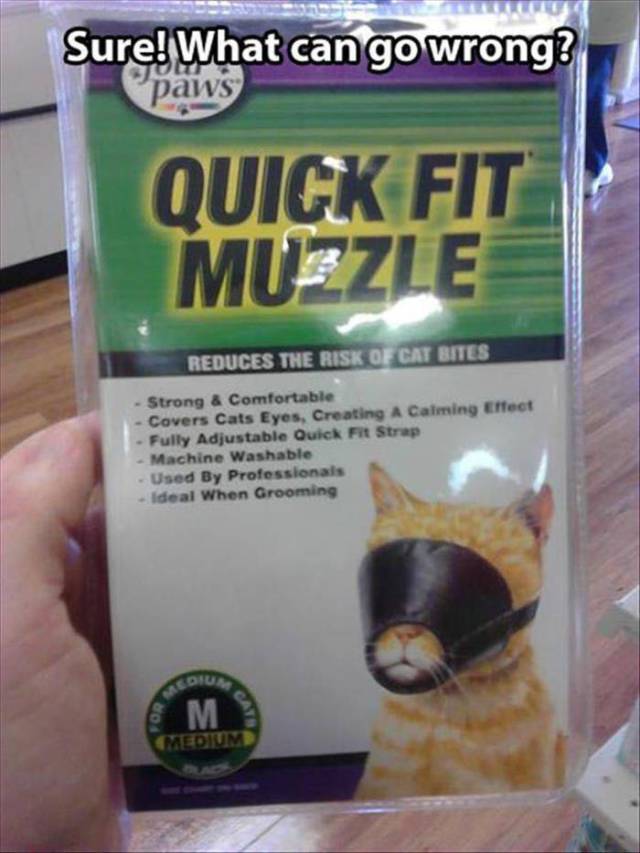 A muzzle for your cat. Good luck with that.
