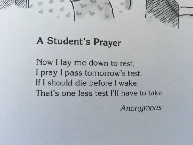 A student's prayer.