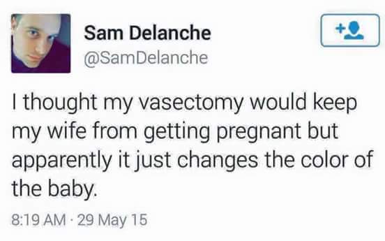 A vasectomy does not guarantee your wife won't get pregnant.