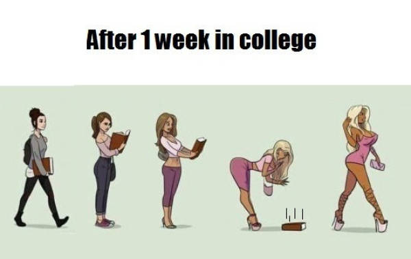 After 1 week in college.