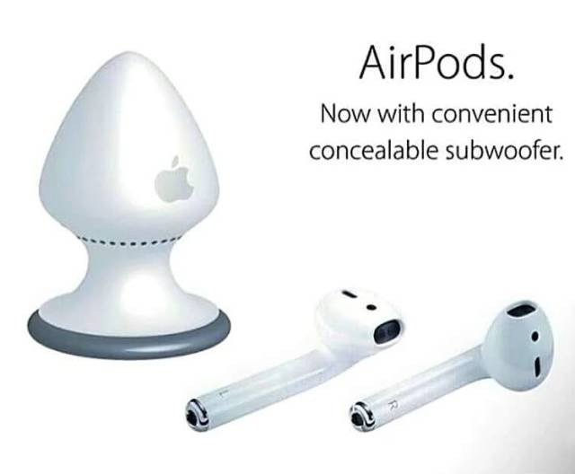 Apple AirPods. Now with convenient concealable subwoofer.