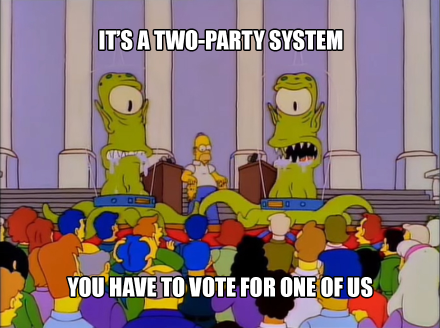 America's two-party system is designed to make you think you have a choice.
