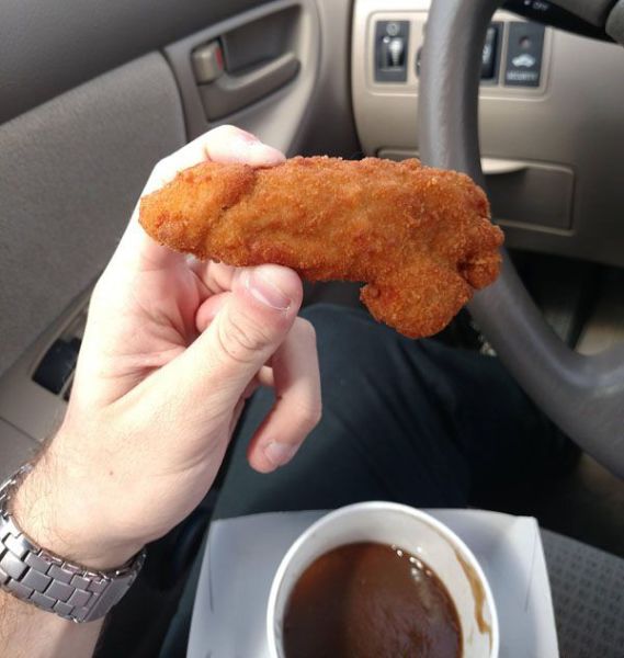 Are you going to eat that chicken strip?