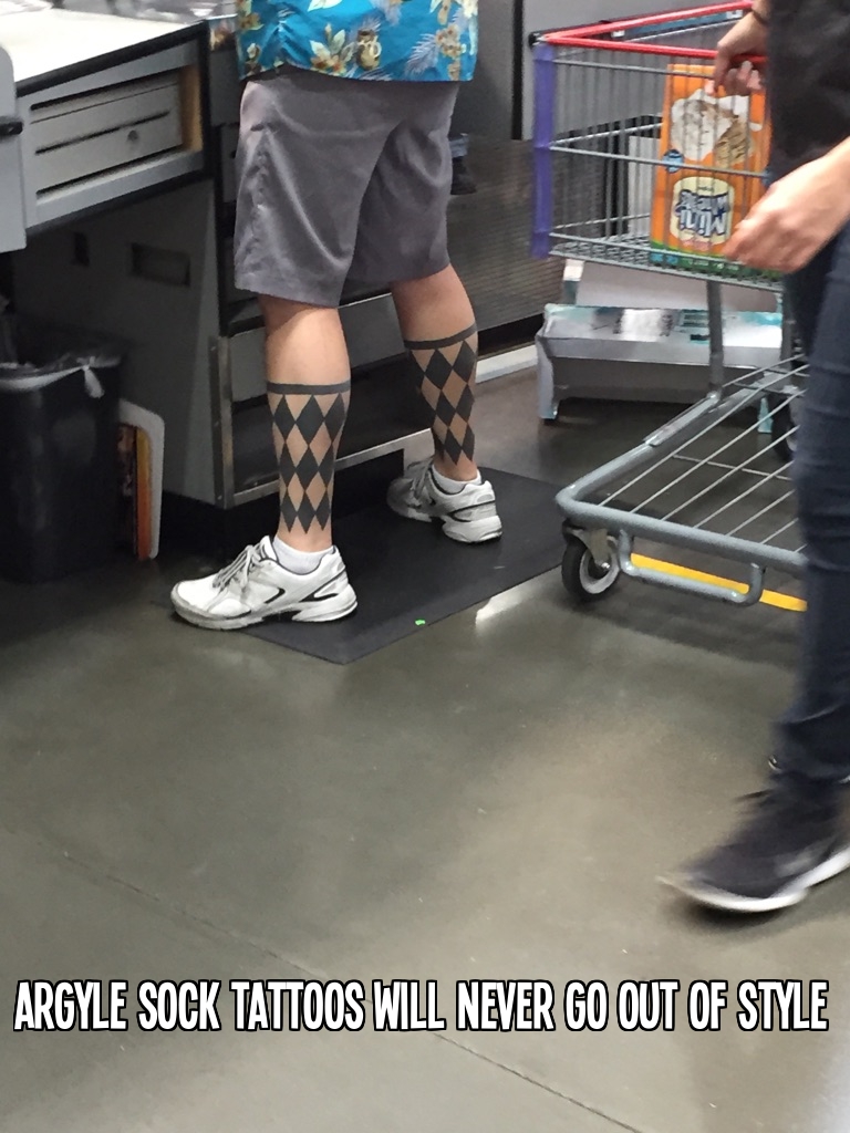 Argyle sock tattoos will never go out of style.