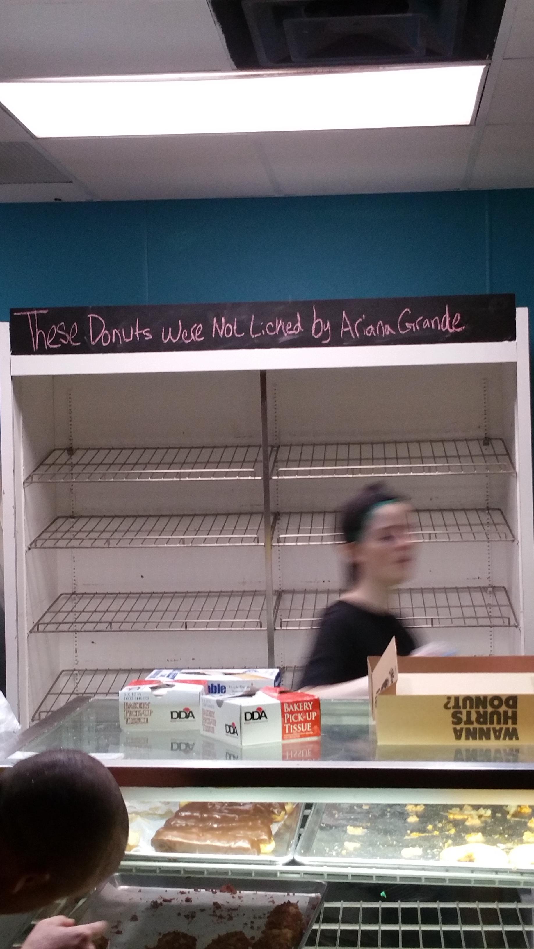 Ariana Grande did not lick these donuts.