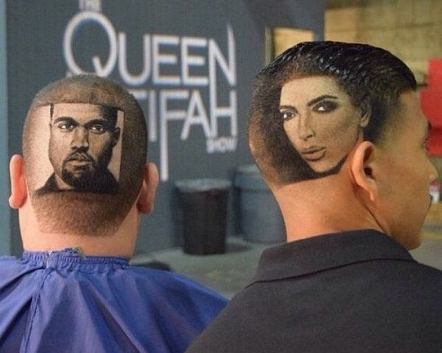 Barber Art Featuring Kim Kardashian And Kanye West.