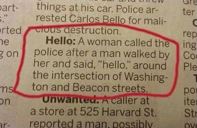 Be careful who you say 'Hello' to these days.