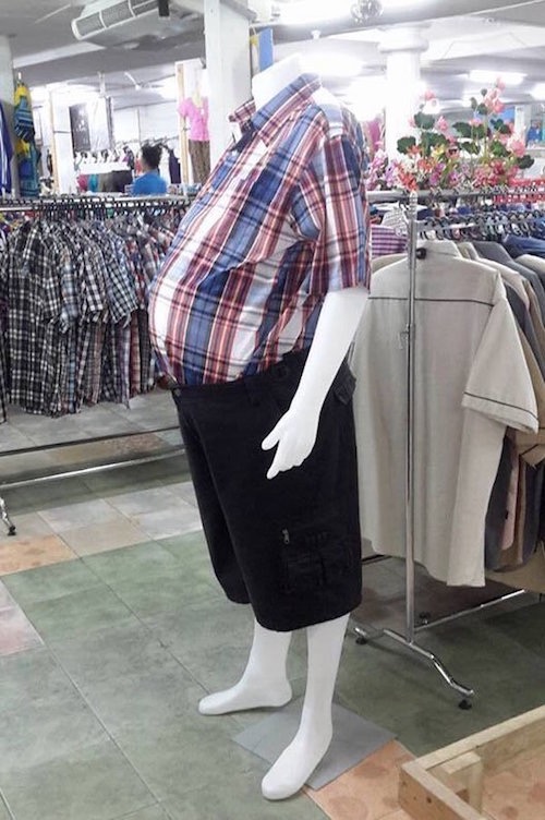 Beer belly mannequins are more realistic.