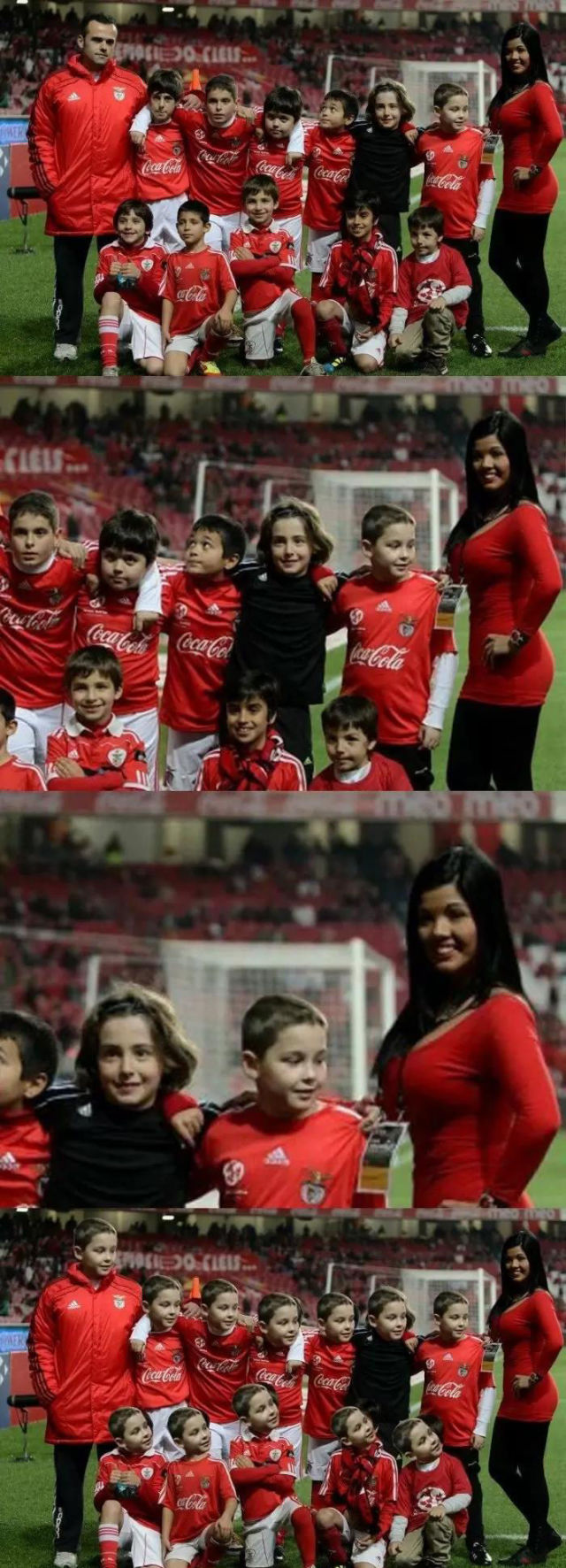 Boys soccer team photo with two rather large distractions.