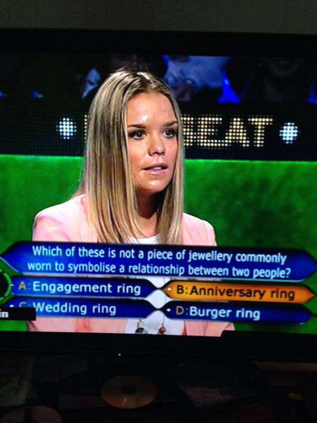 A burger ring is a sign of true love.