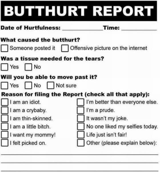 Butthurt report.