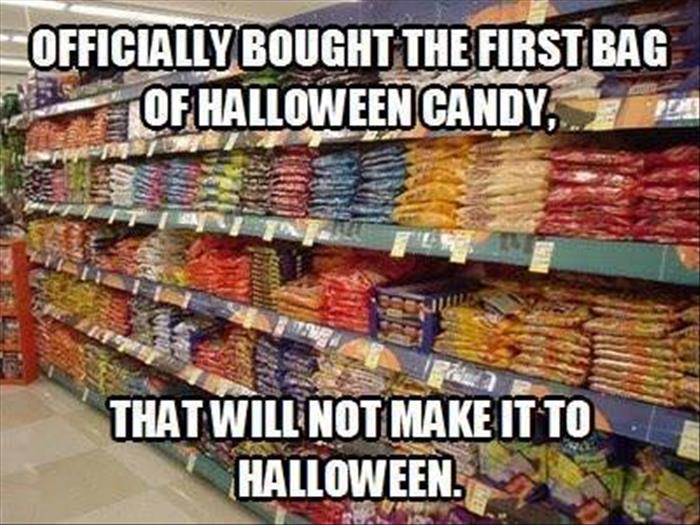 Bought the first bag of Halloween candy early.
