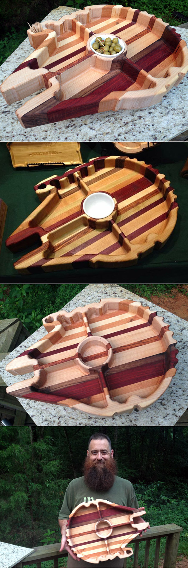 Custom Millennium Falcon snack tray is perfect for those Star Wars parties with your droid friends.
