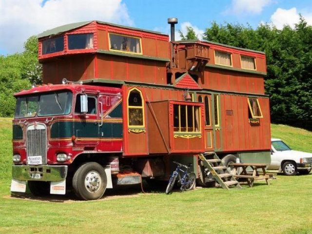 Custom built motorhome is a work of art.