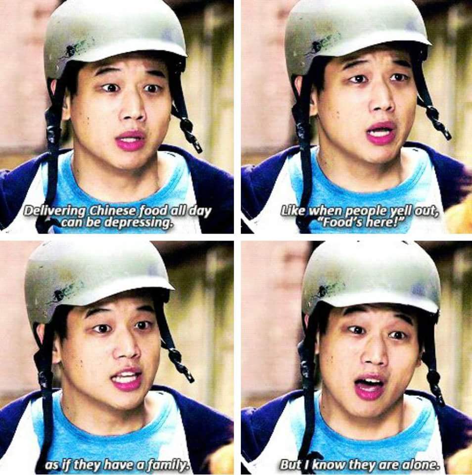 Delivering Chinese food all day can be depressing.