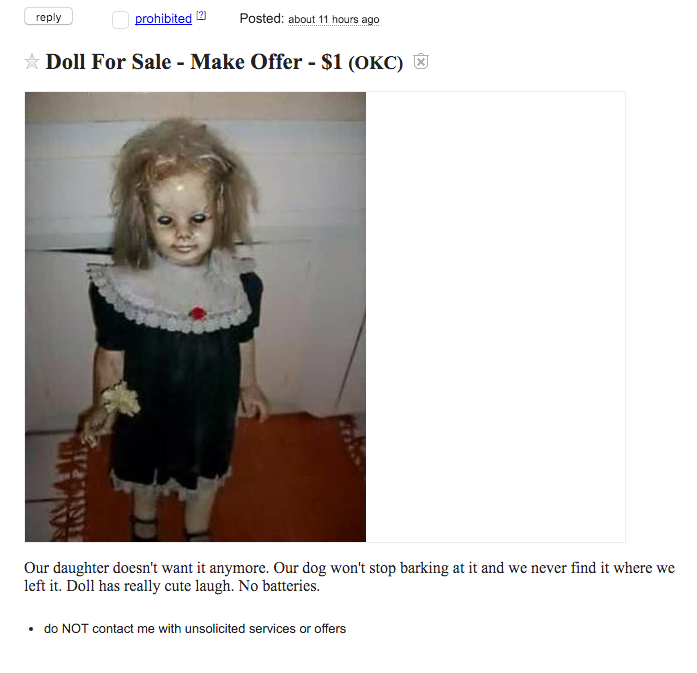 Doll for sale with really cute laugh.