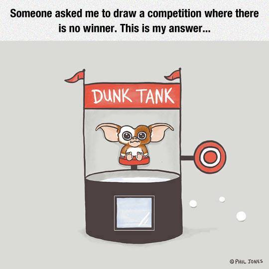 Dunk tank and Gremlin. There is no winner.