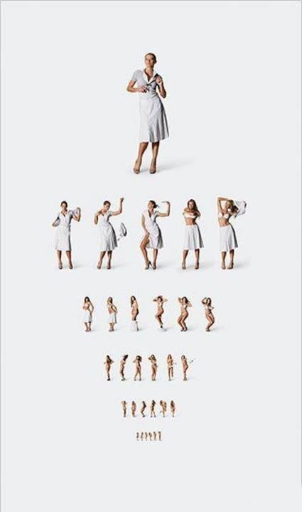 Eye exam chart for straight men or gay women.