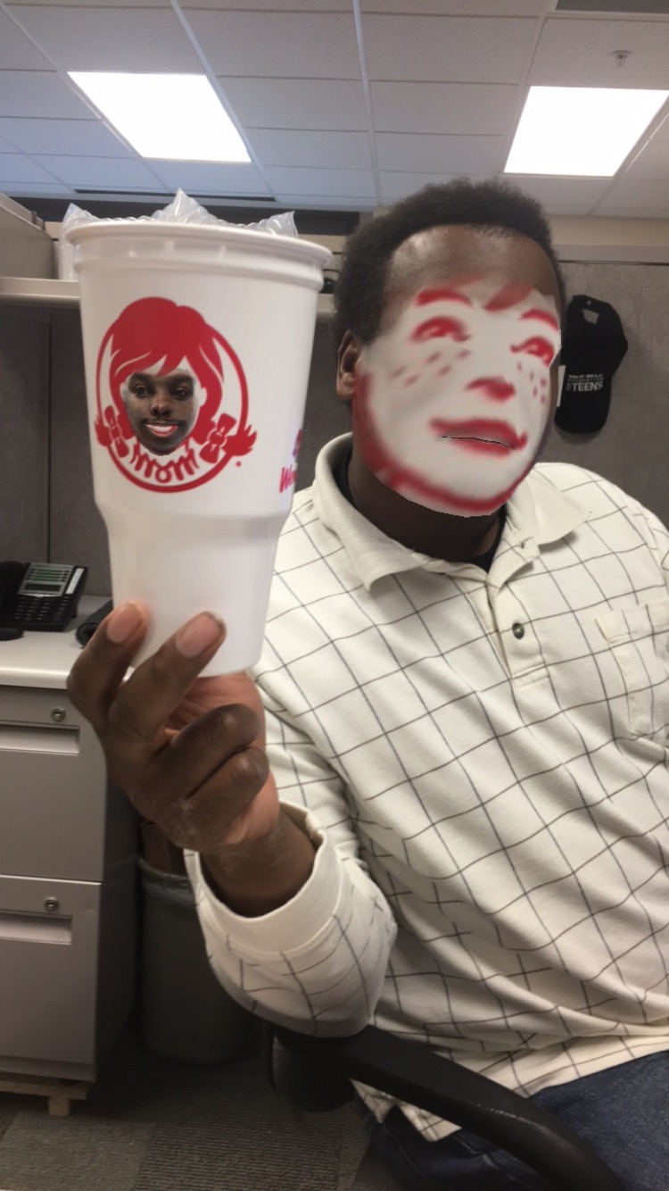 Face swap with Wendy's cup turned out better than expected.