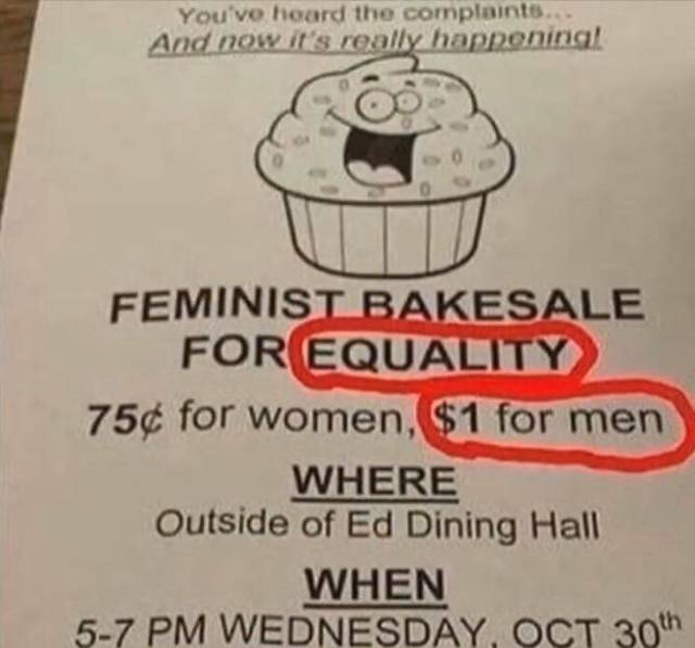 Feminist bake sale for equality.