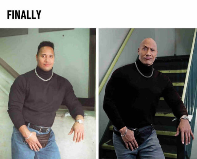 Finally! The Rock has come back to his fanny pack.